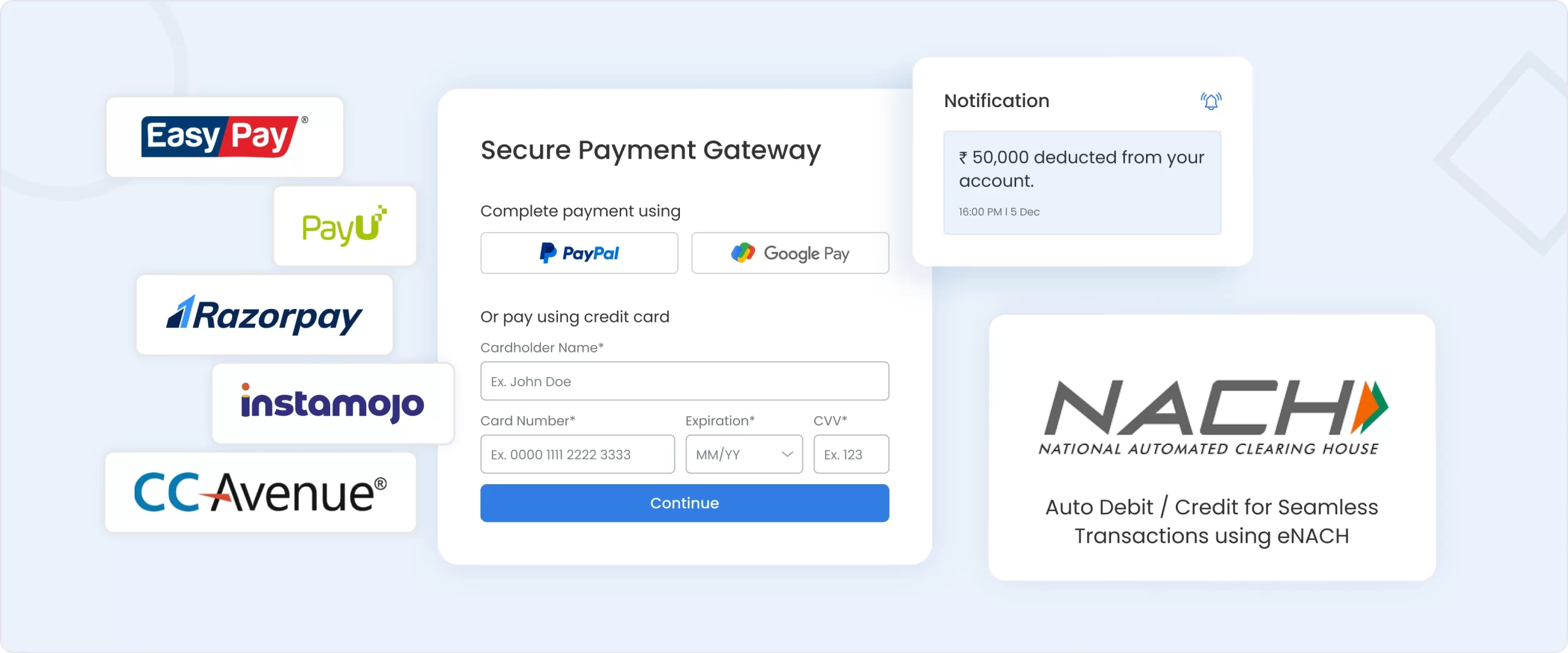 Payment Gateway & eNACH Dashboard